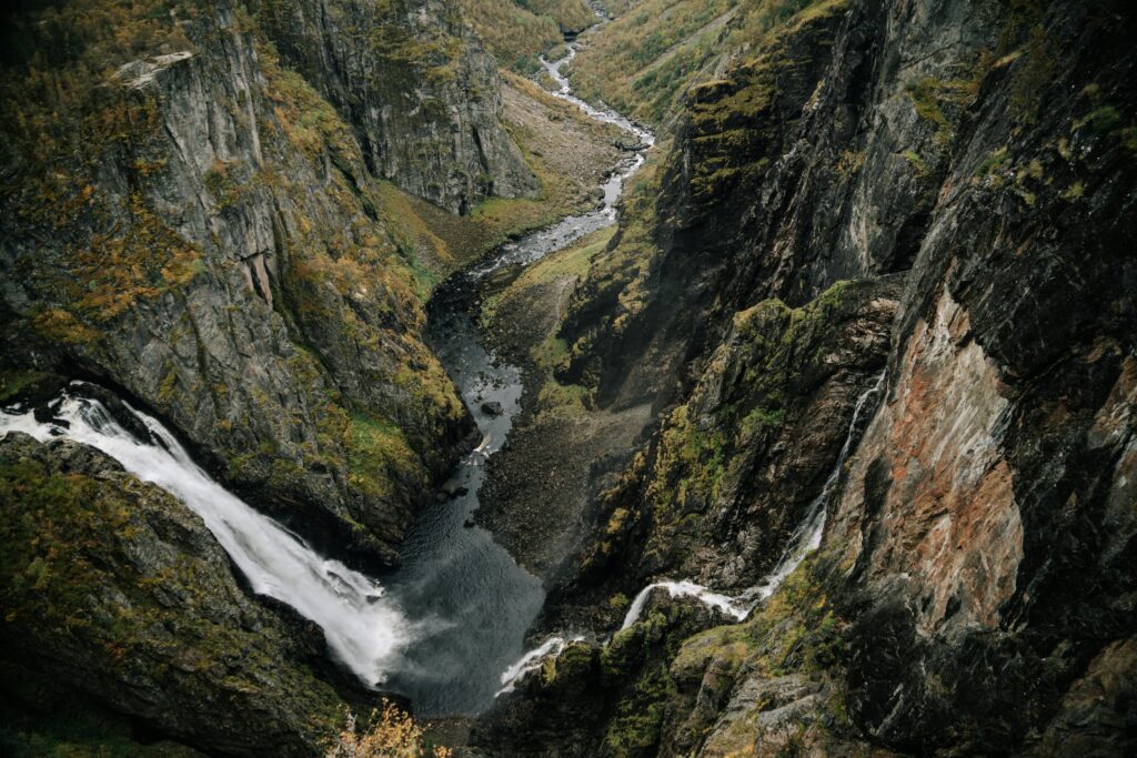 Ravine with a winding river.